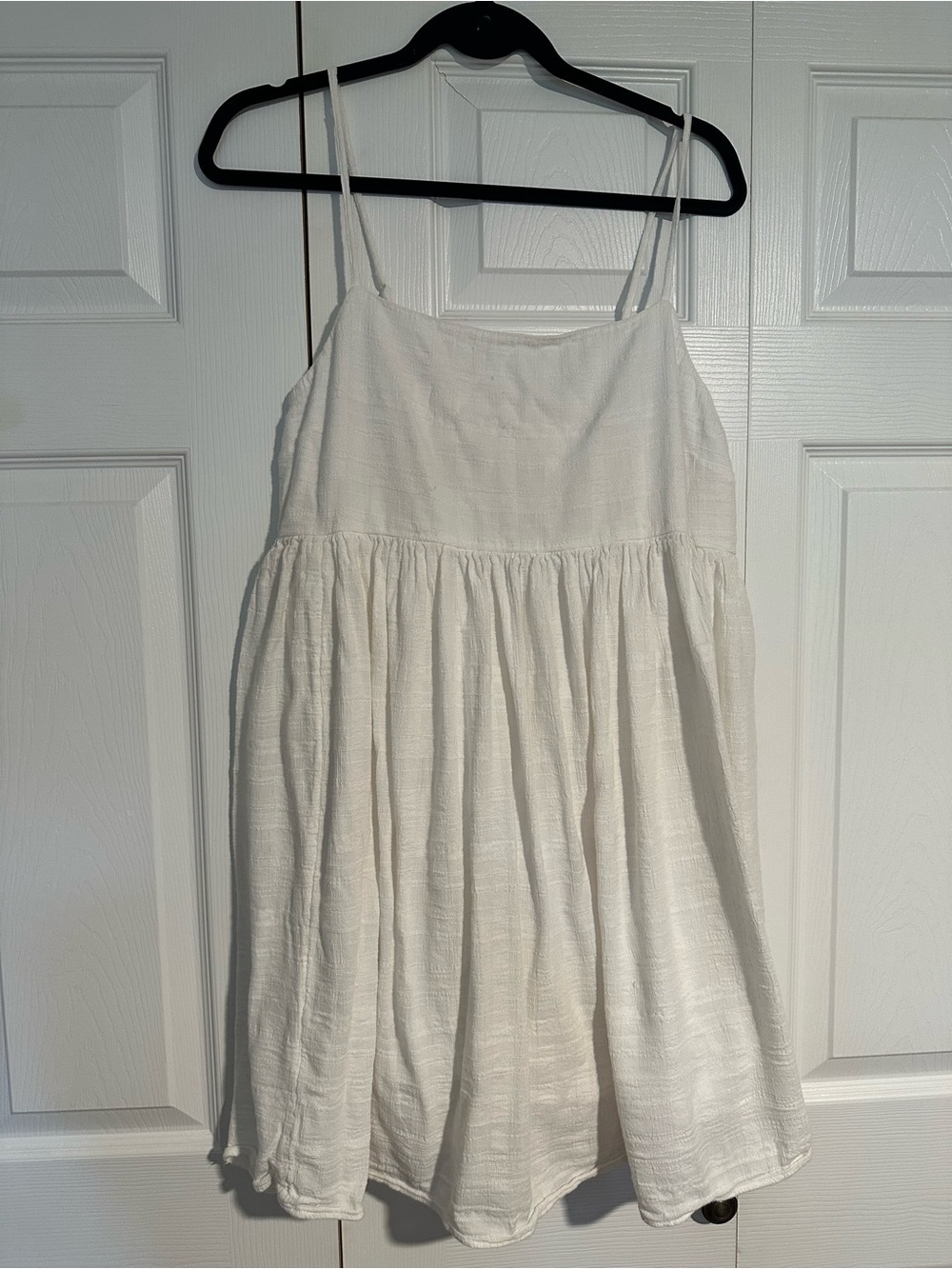 American Eagle White Spaghetti Strap Babydoll Sundress